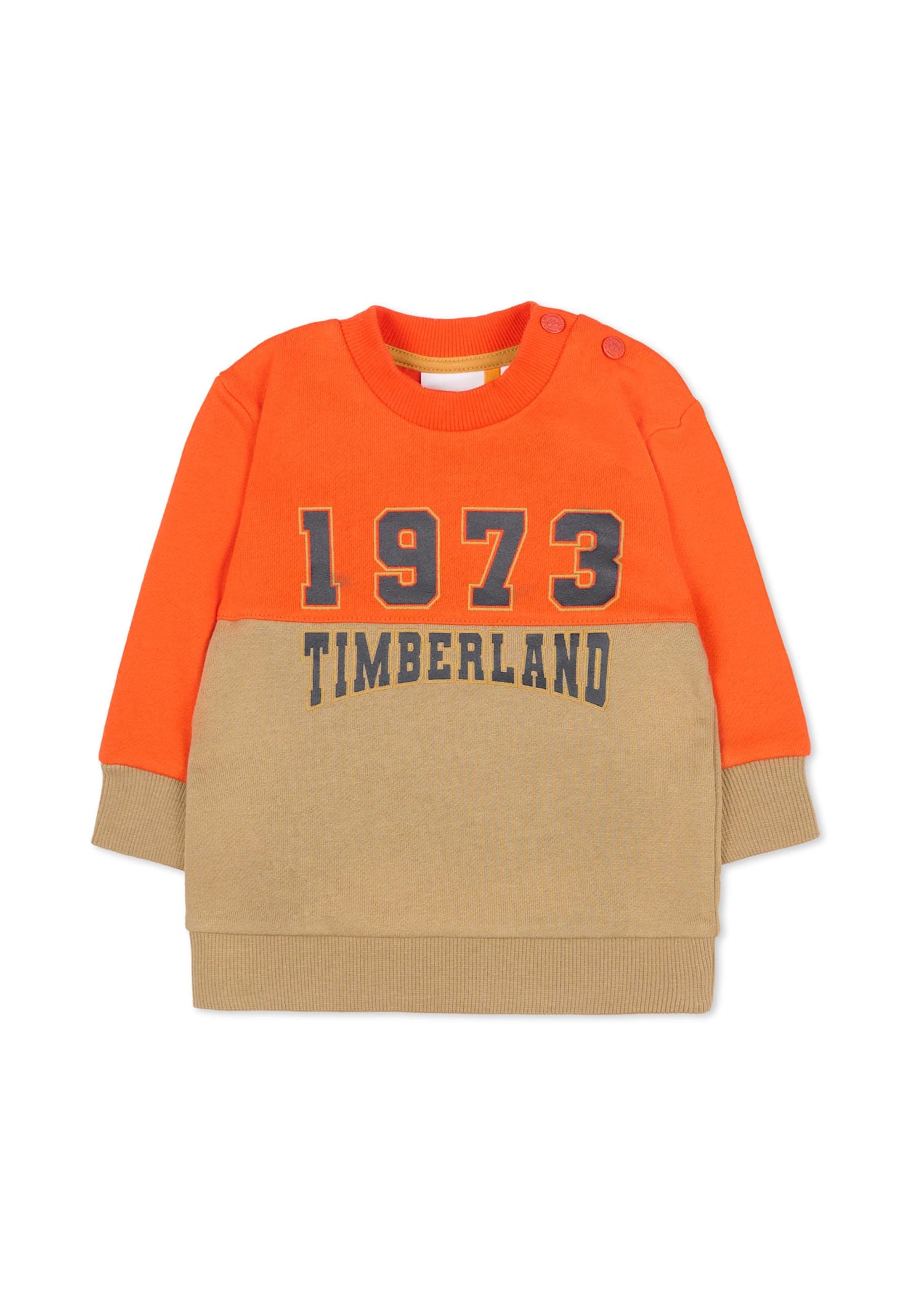 Timberland Red Sweatshirt For Baby Boy With Logo In Orange