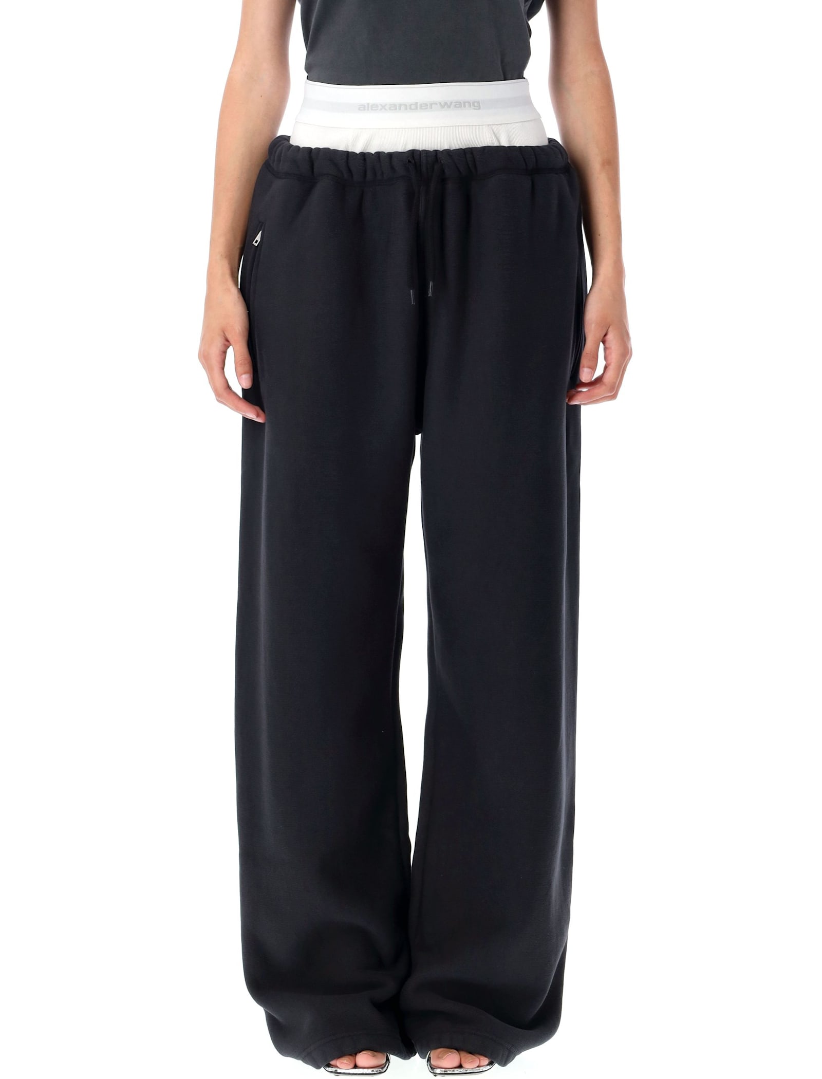 Alexander Wang T Brief-waistband Sweatpants In Black