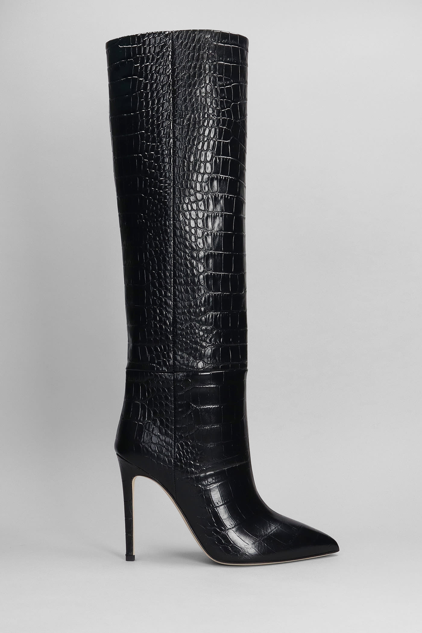 PARIS TEXAS HIGH HEELS BOOTS IN BLACK LEATHER