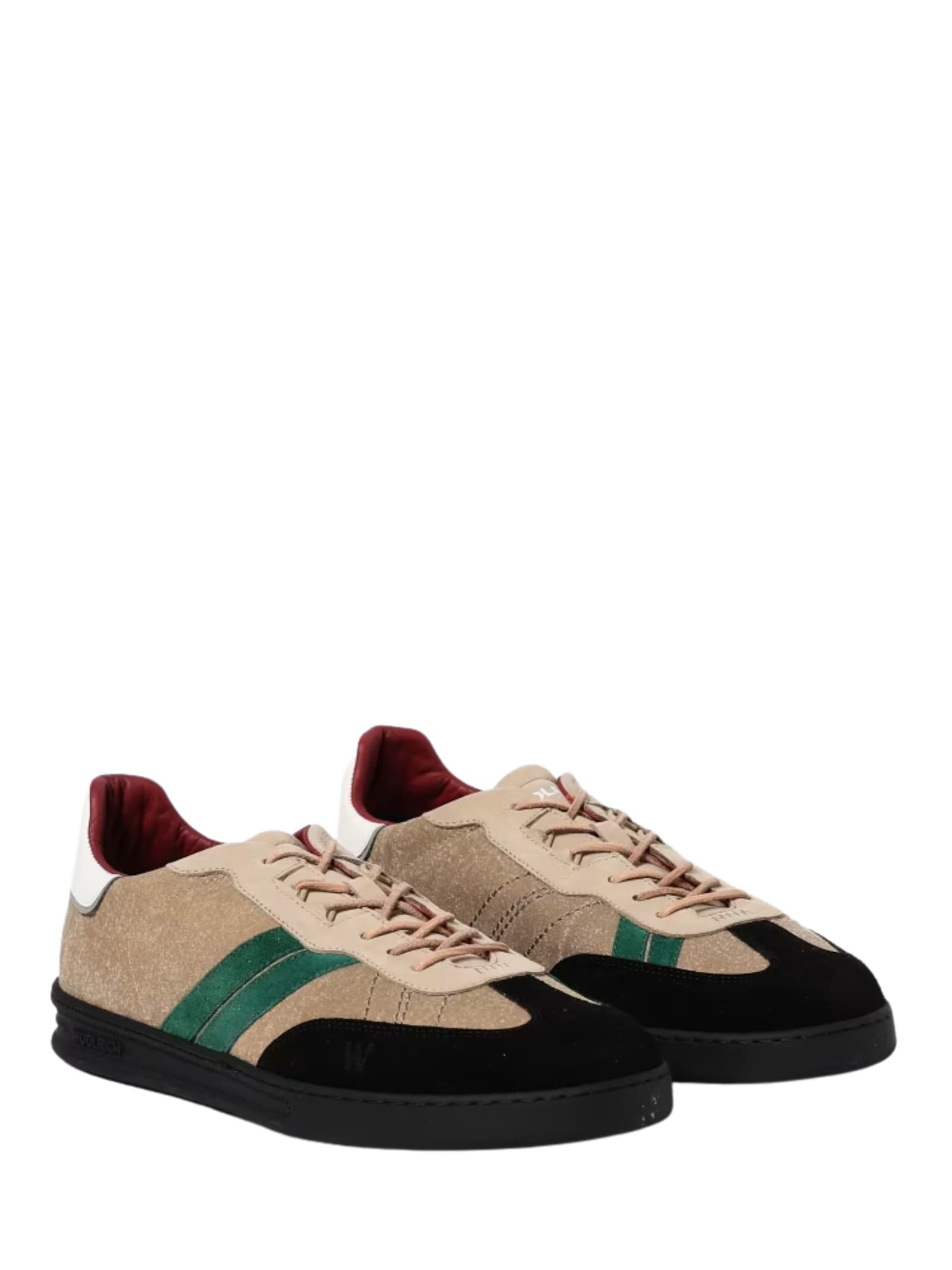 Woolrich Nubuck Low-top Sneaker Contrast Sole In Brown