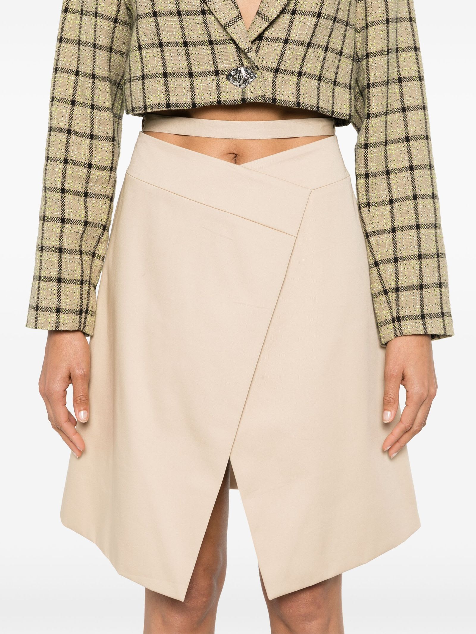 Shop Patou Light Beige Cotton Skirt