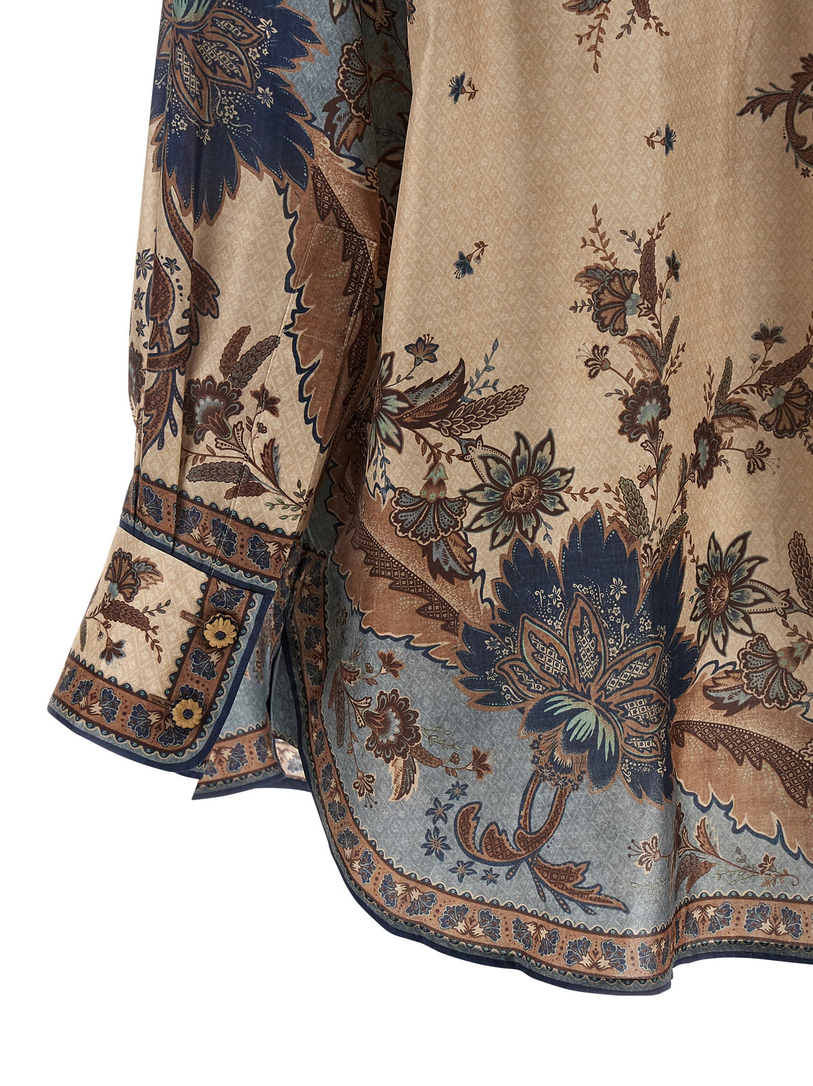 Zimmermann Ascension Manstyle Printed Silk Shirt In Multi