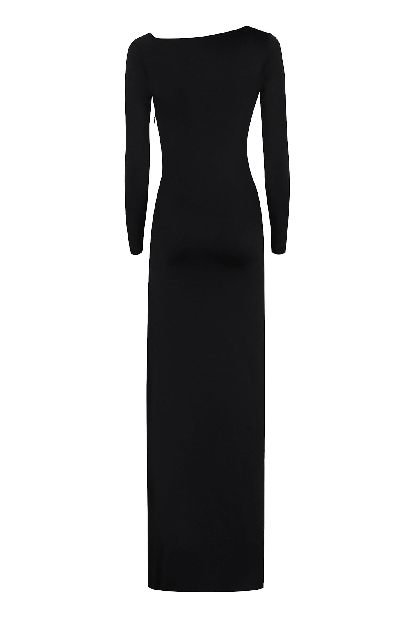 Victoria Beckham Draped Jersey Gown In Black