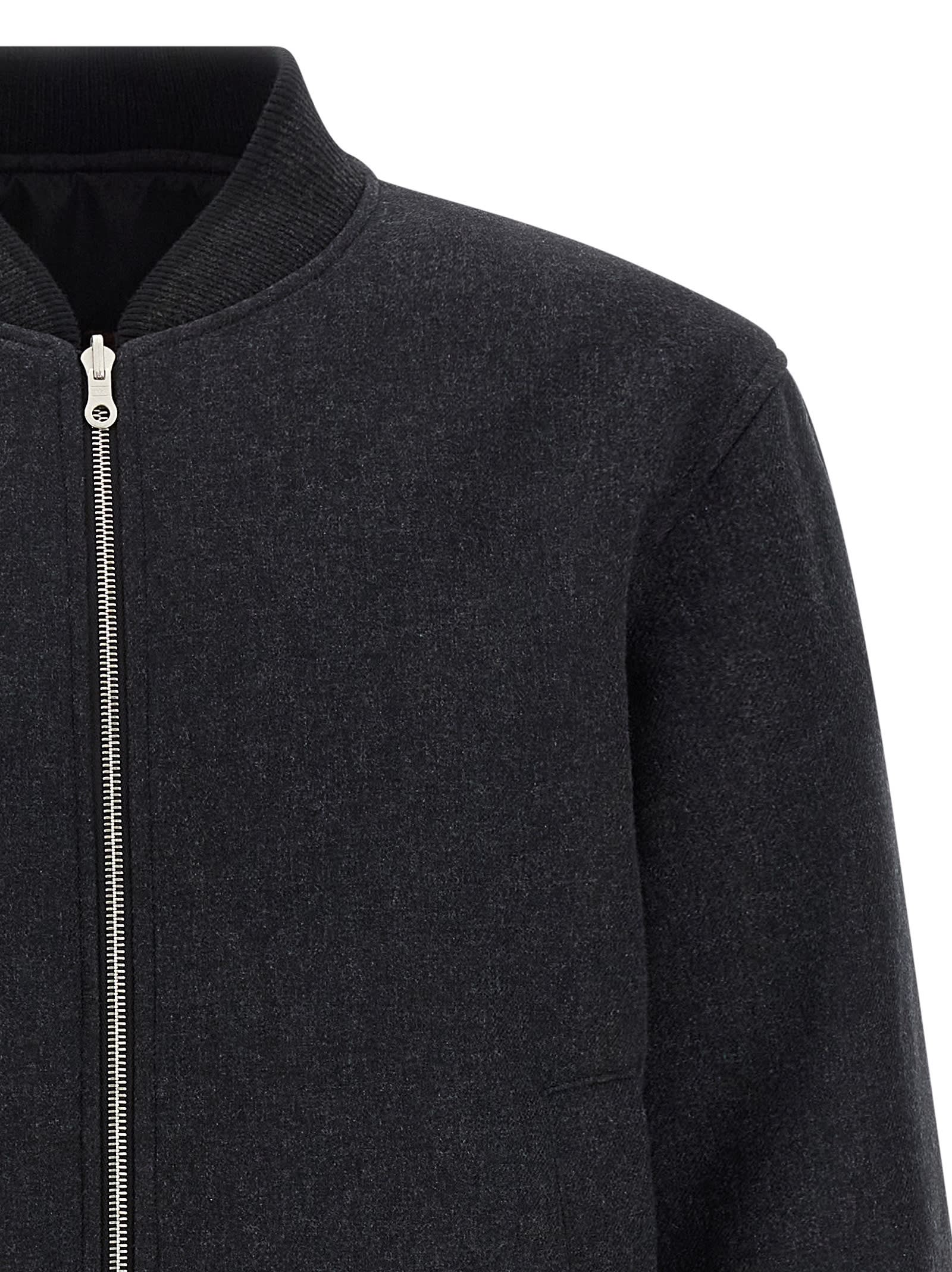 Dries Van Noten Volker Rev Bomber Regular Fit Knitwear Grey In Multi