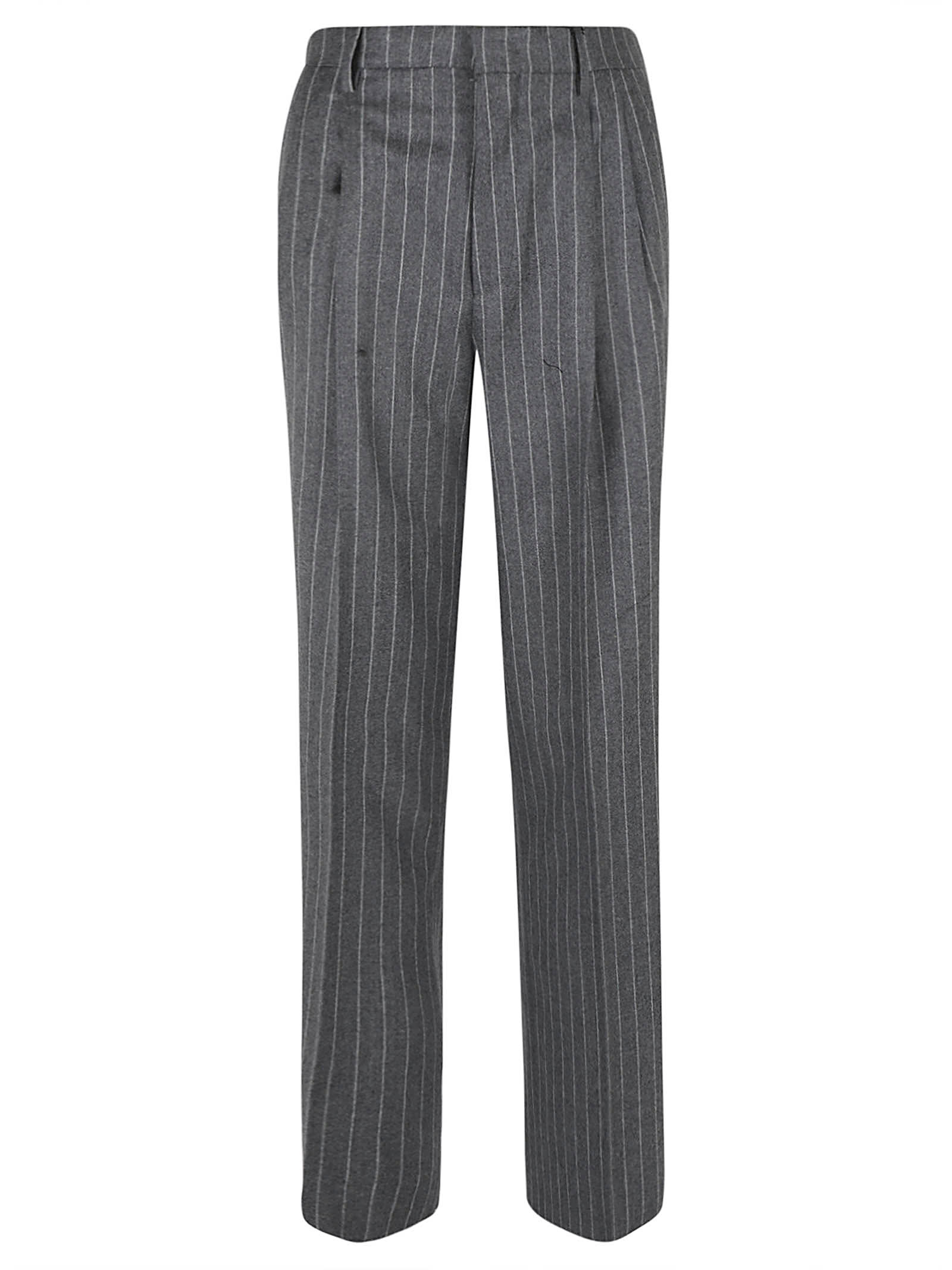 Shop Tagliatore Pinstripe Trousers In Grey