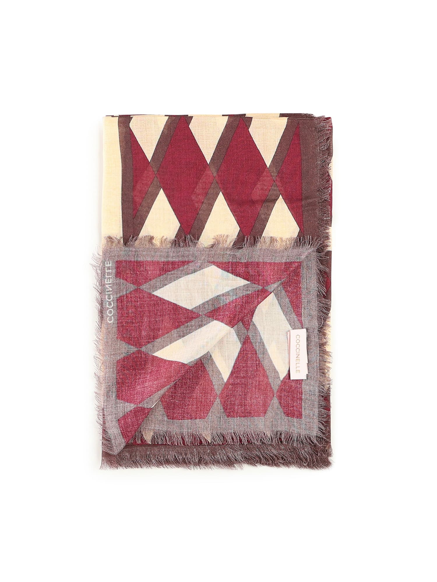 Coccinelle Viscose And Wool Scarf In Brown