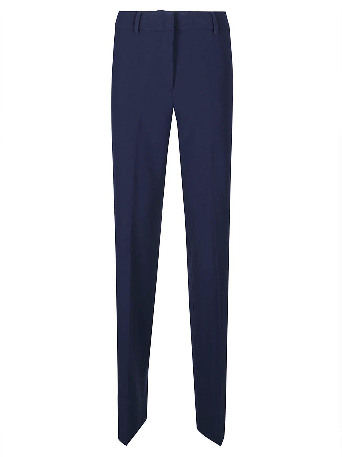 Shop Michael Michael Kors Straight-leg Tailored Trousers In Midnightblue