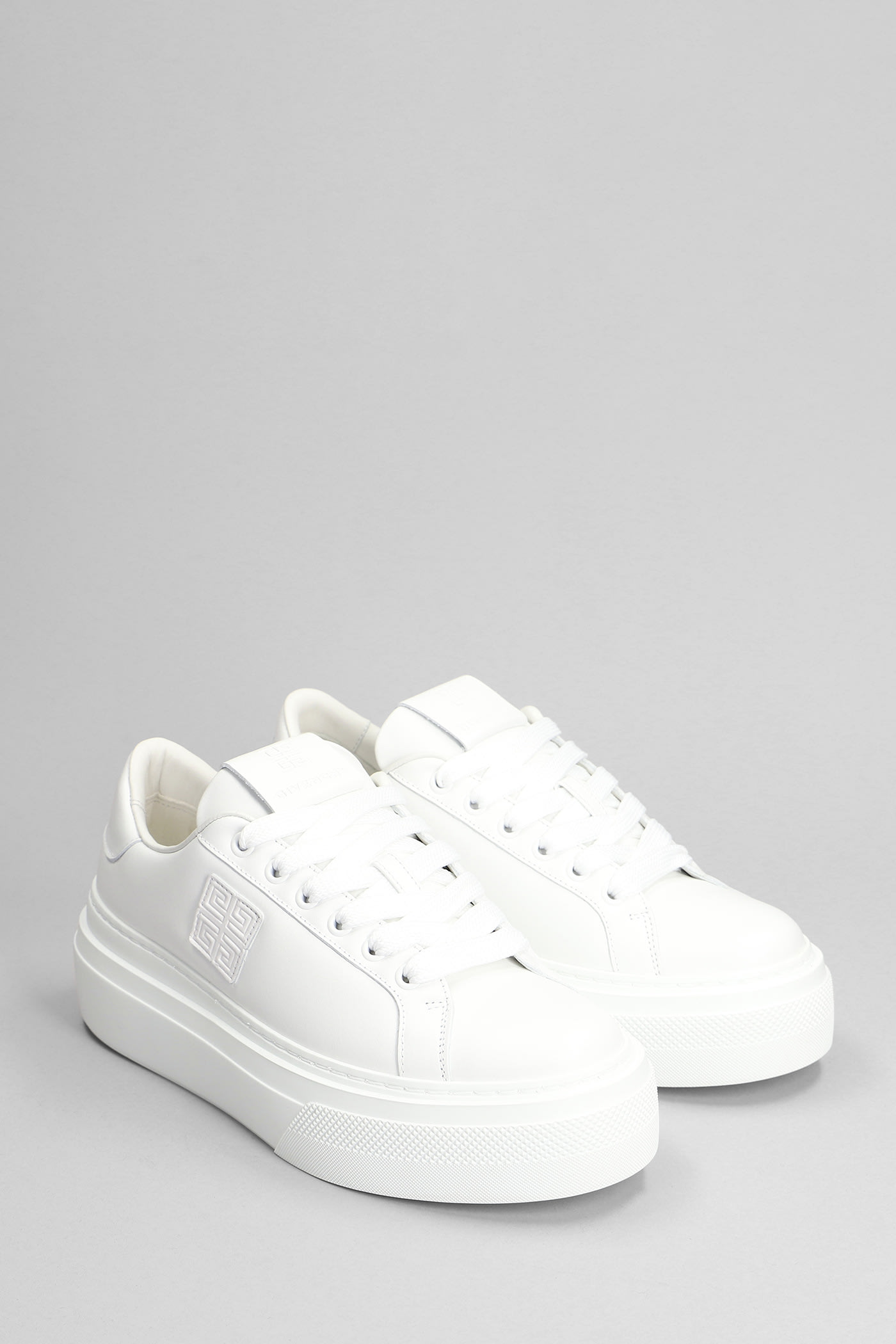 Shop Givenchy City Platform Sneakers In White Leather