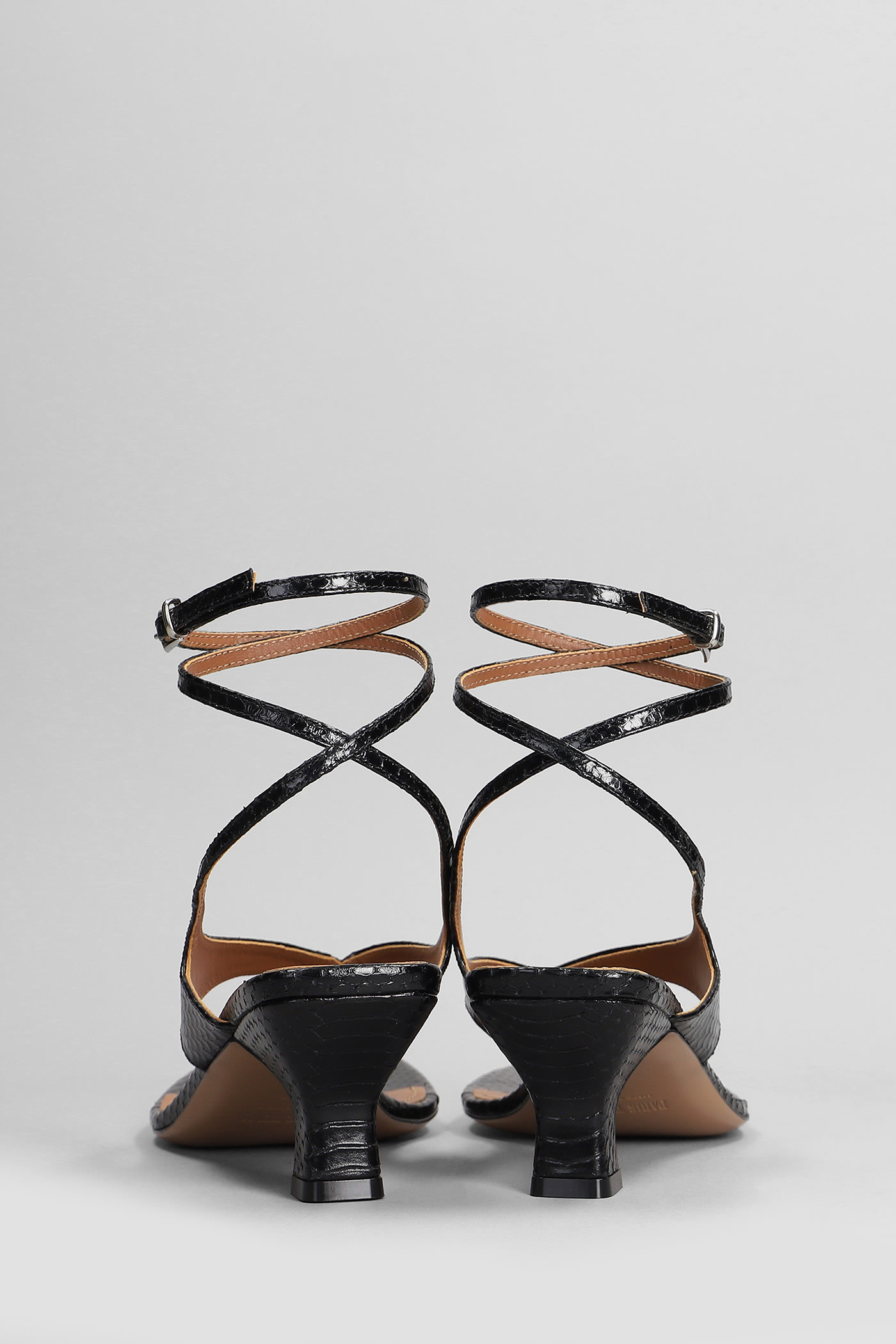 Shop Paris Texas Portofino Sandals In Black Leather