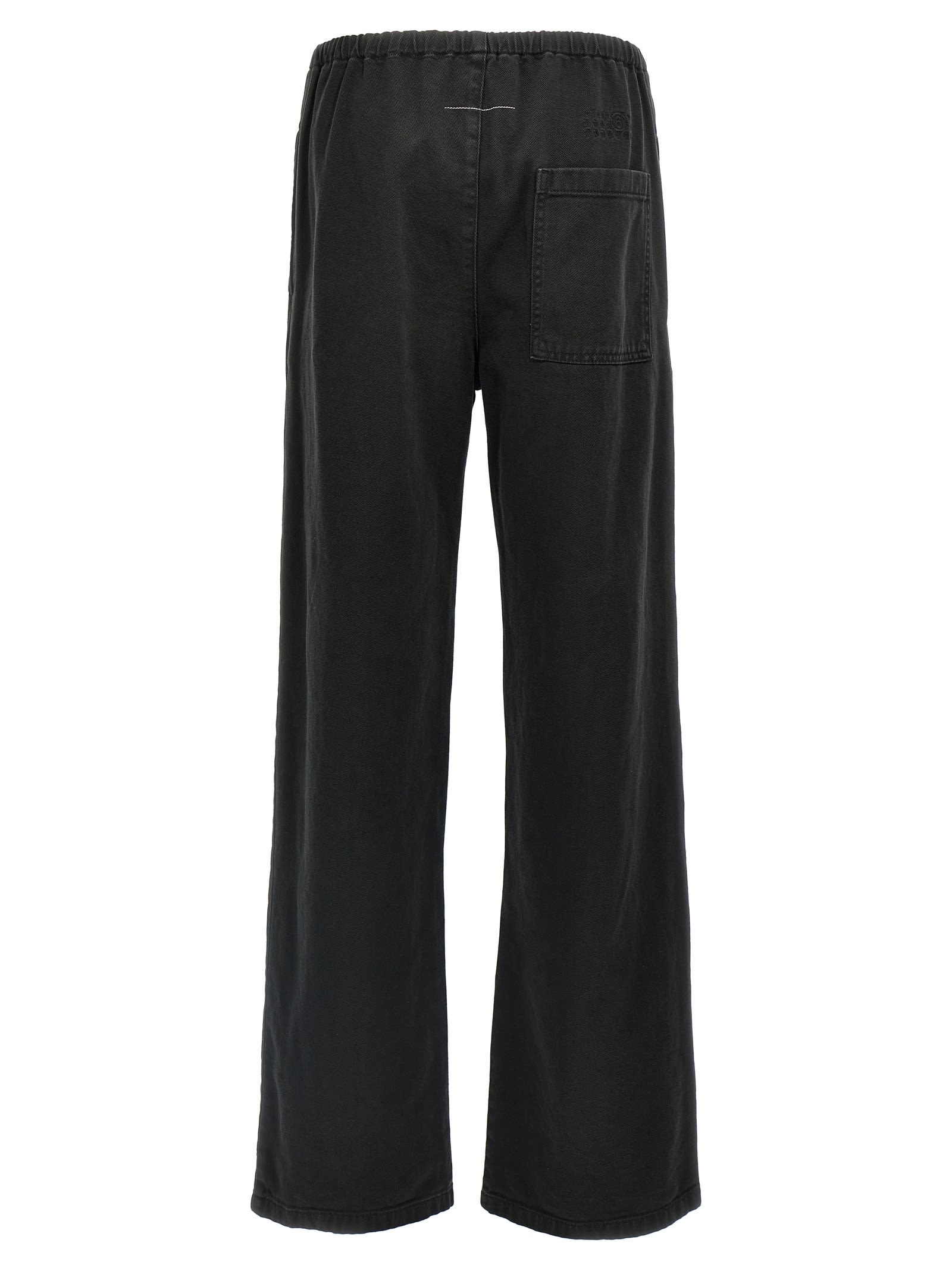 Shop Mm6 Maison Margiela Drawstring Pants In Black