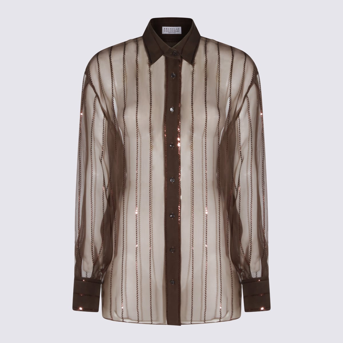 Brunello Cucinelli Dark Chocolate Shirt In Brown