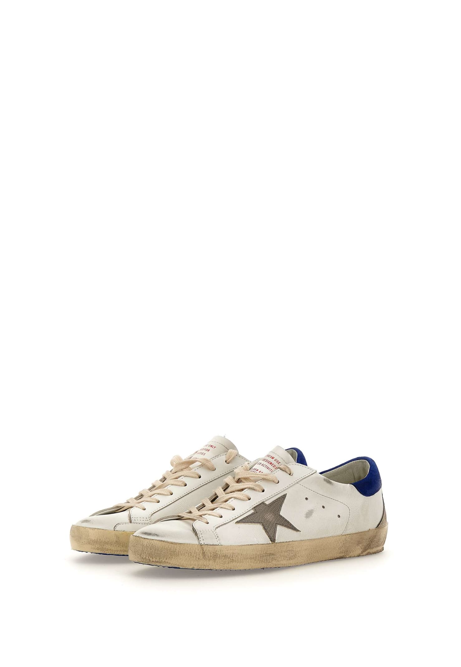 Shop Golden Goose Super Star Classic Sneakers In White-grey-blue