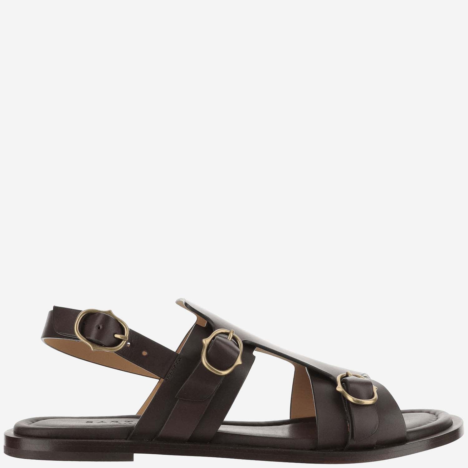 Sartore Diver Leather Sandals In Brown