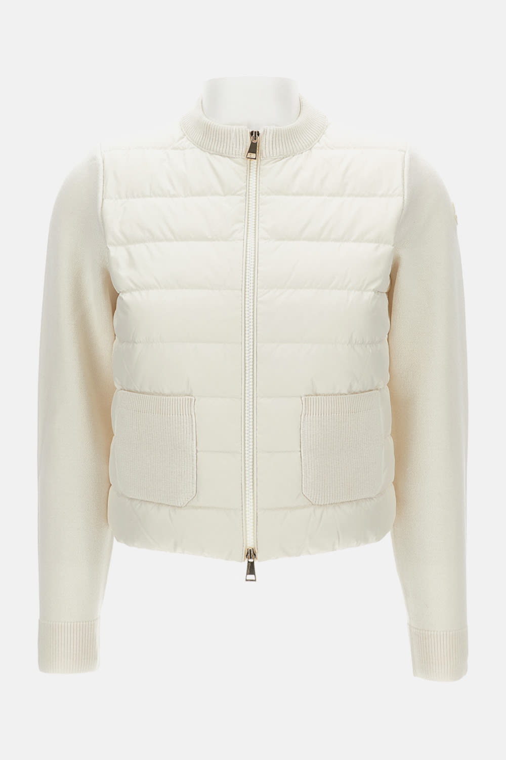 Moncler Padded Zip-up Cardigan In White