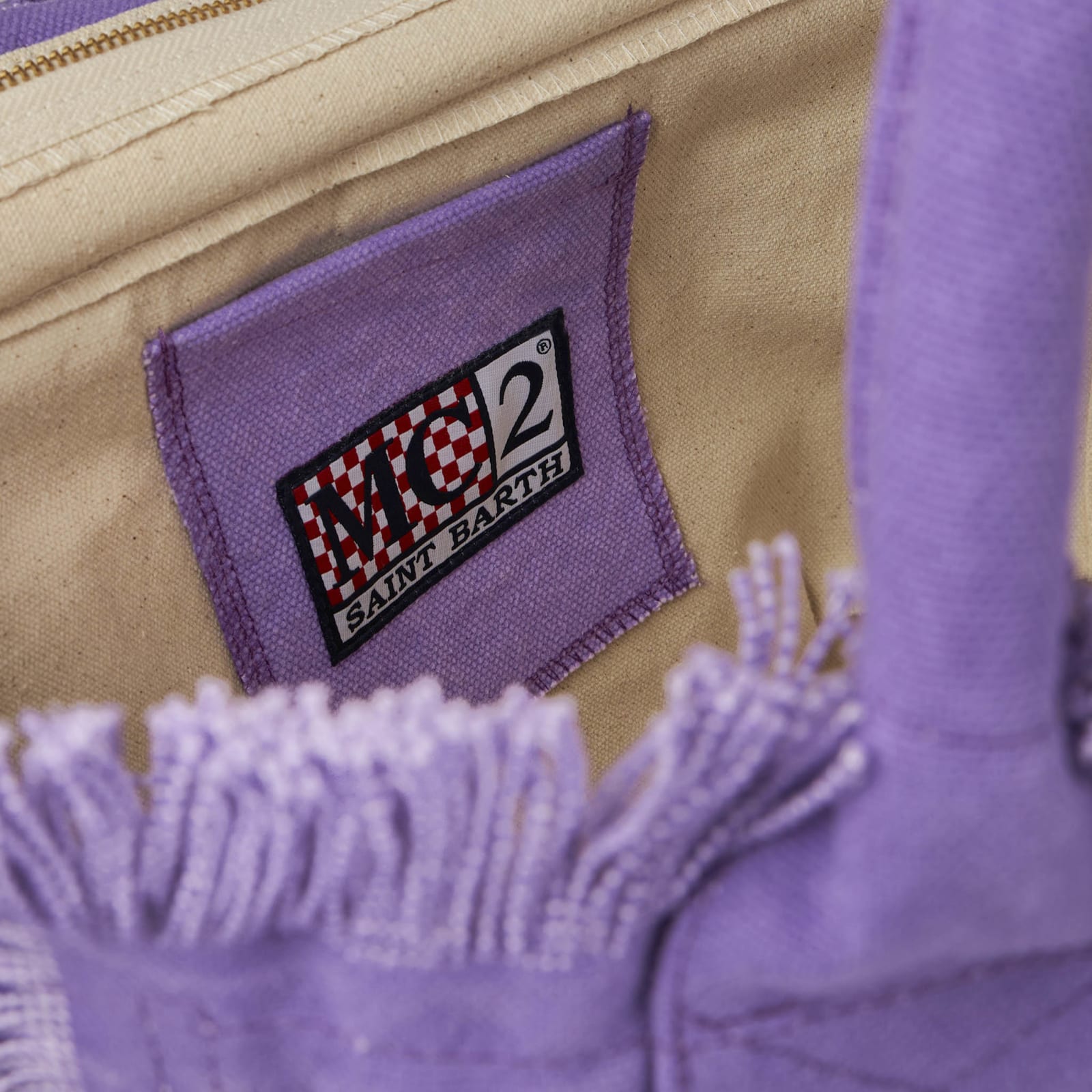 Shop Mc2 Saint Barth Vanity Purple Canvas Shoulder Bag In Pink