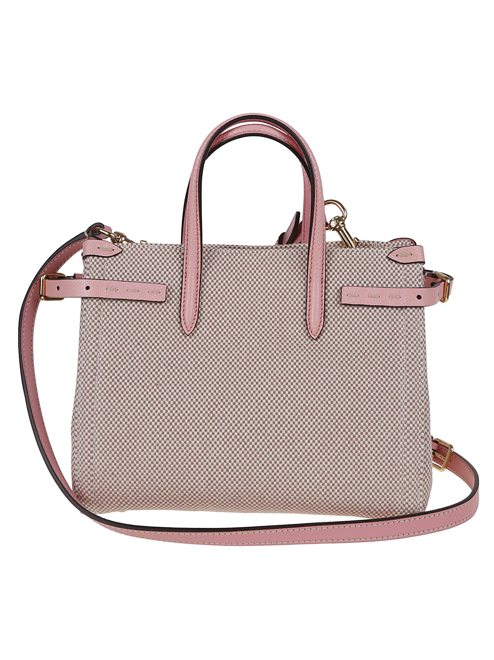 Valentino Small Tote Antibes In J Naturale Tobacco Peach Rose
