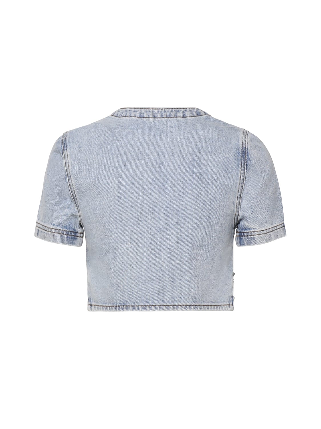 Shop Self-portrait Cropped Jacket With Short Sleeves In Blue