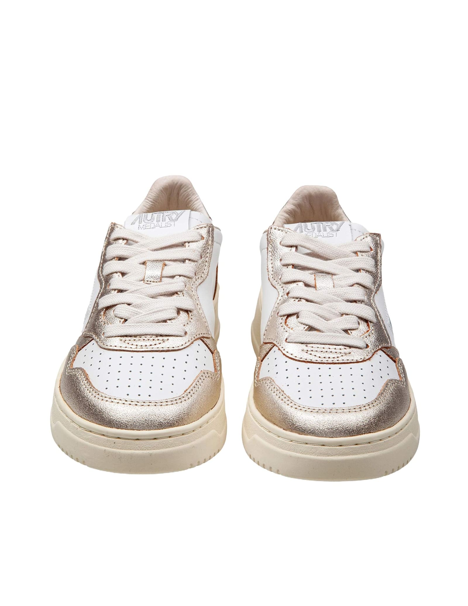 Shop Autry Sneakers In White And Platinum Leather In White/platinum