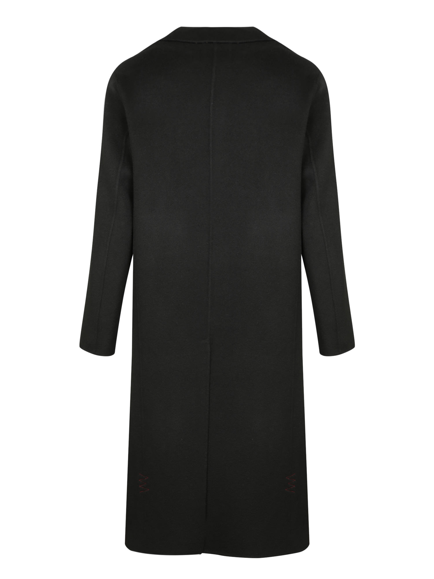 Shop Amaranto Black Double-breasted Coat