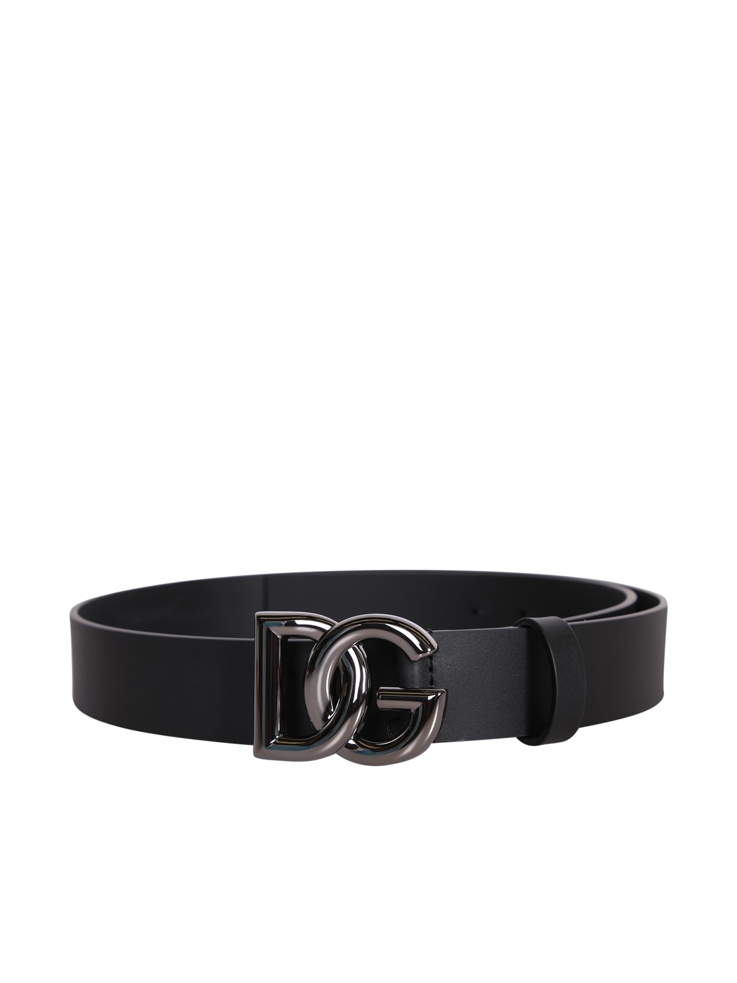 Shop Dolce & Gabbana Dg Logo-buckle Leather Belt In Black