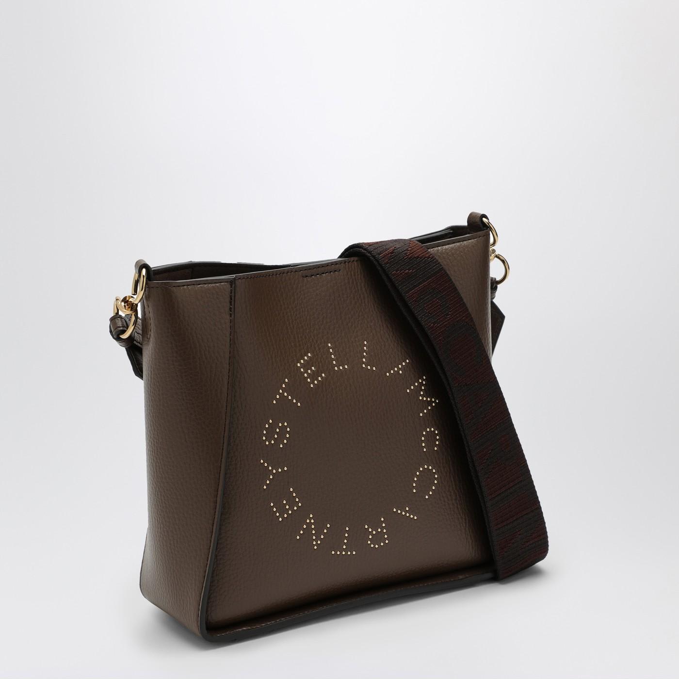 Shop Stella Mccartney Logo Brown Shoulder Bag