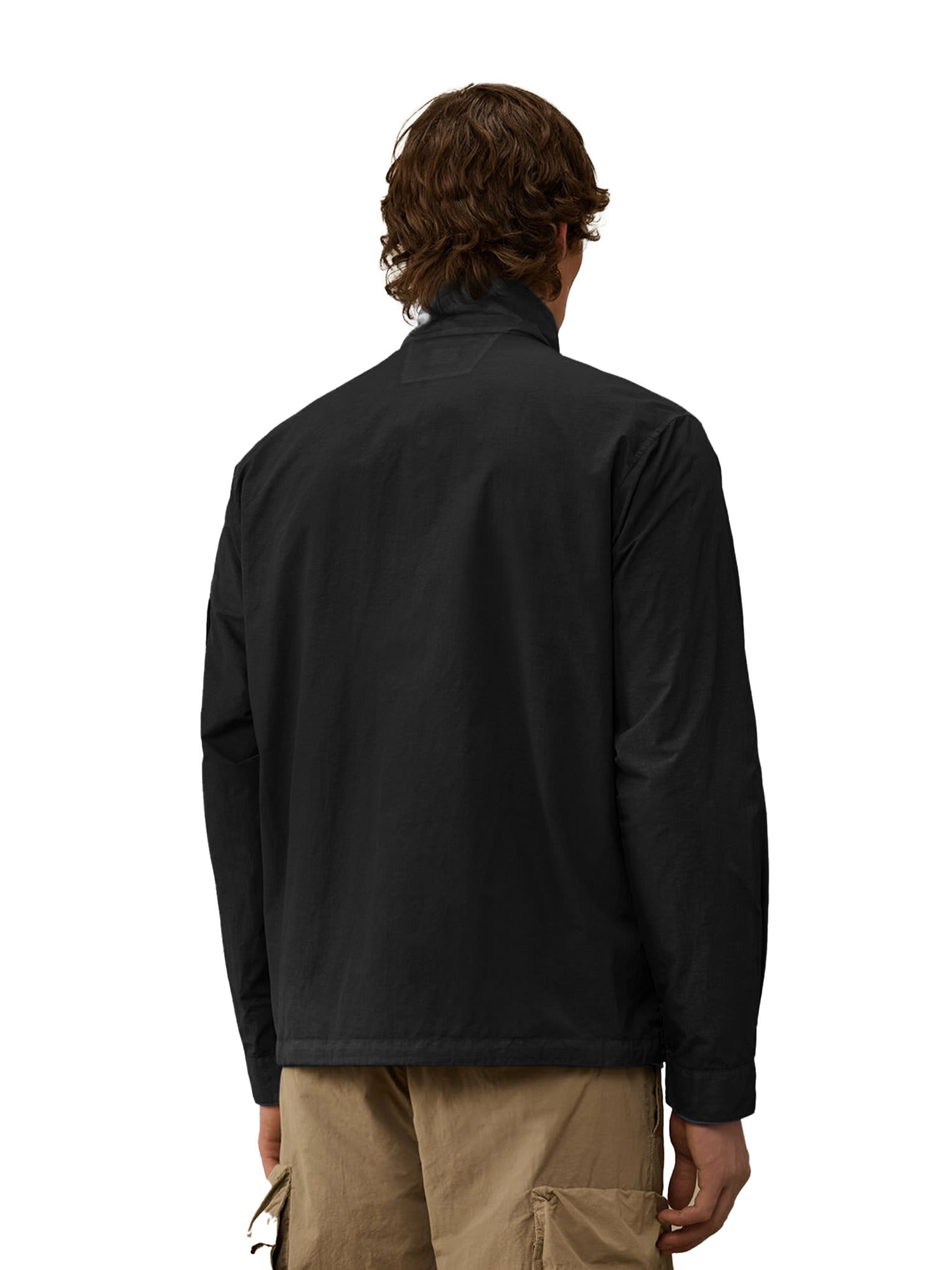 C.p. Company C.p.company Men Flatt Nylon Jacket With Logo Iconic Detail