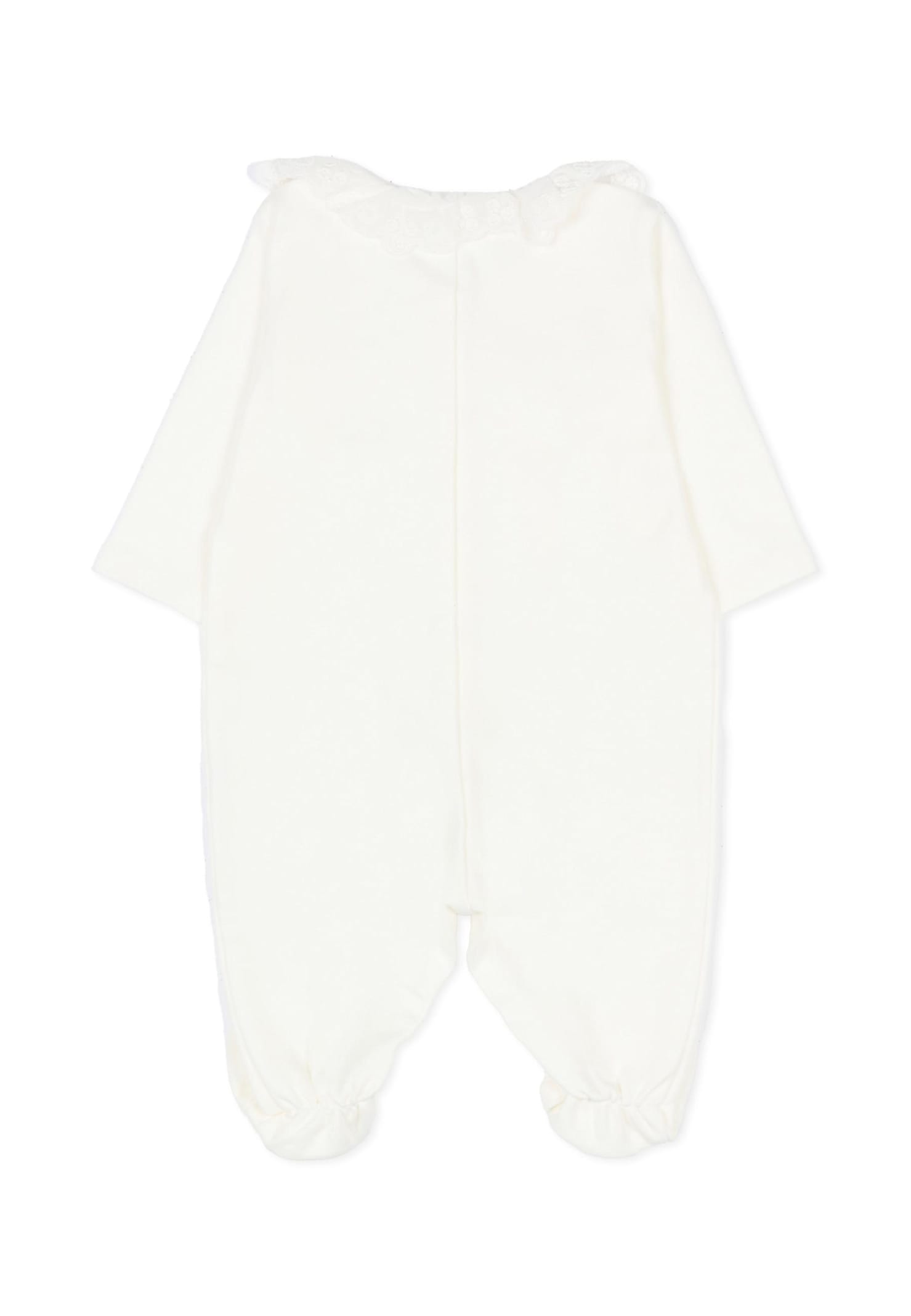 Chloé Ivory Babygrow Set For Baby Girl With Logo In White