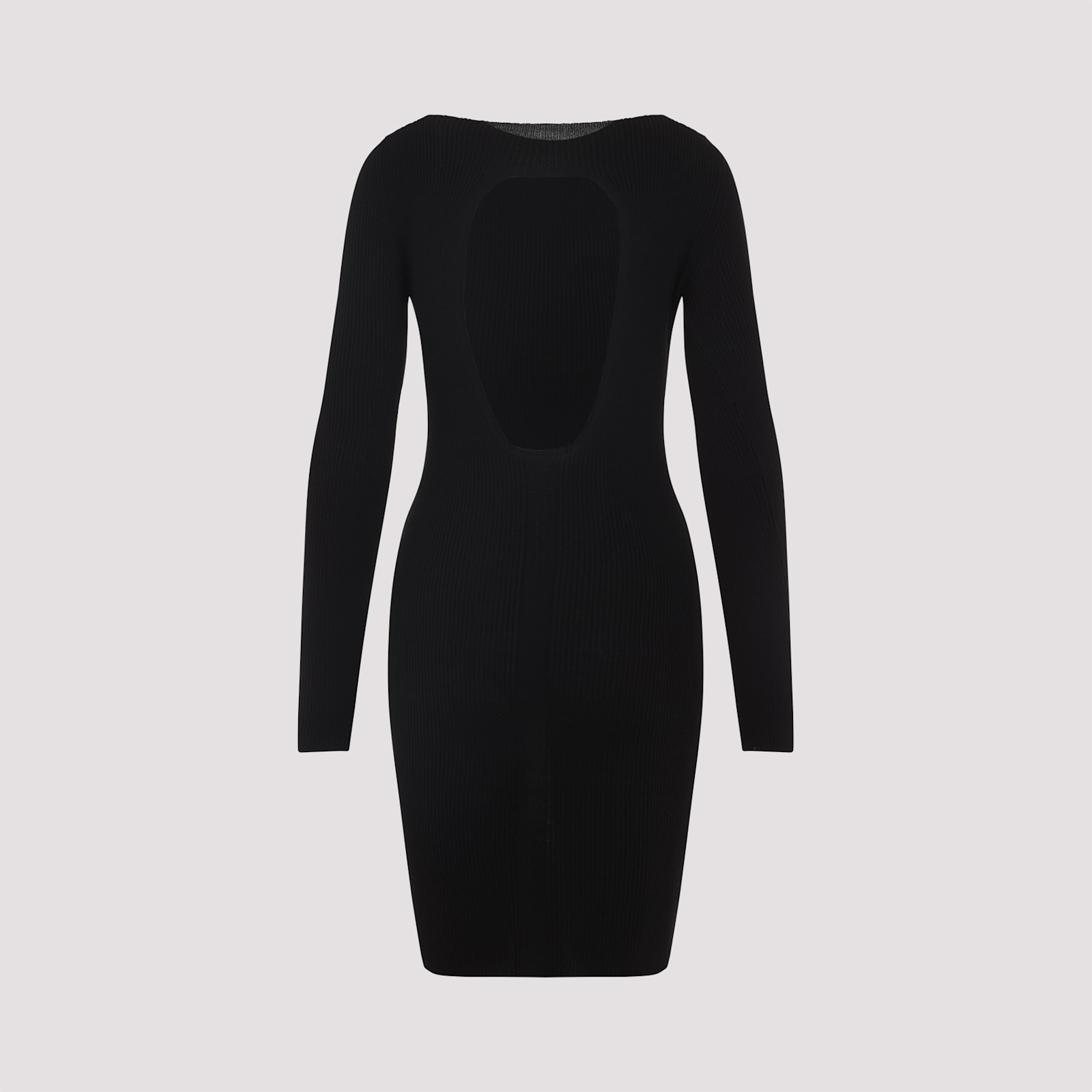 Rick Owens Ribbed Long-sleeved Day Dress In Black