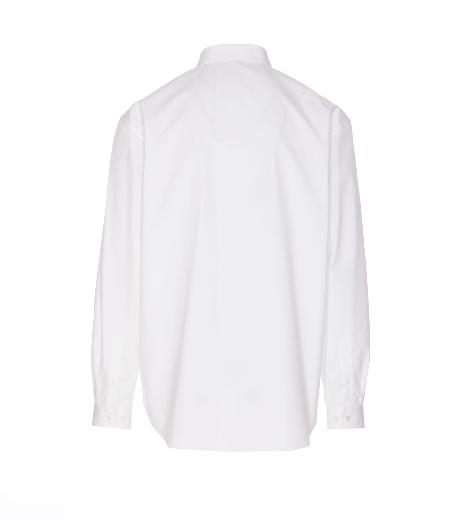 Gucci Cotton Shirt With Double Collar And Chest Pocket In White