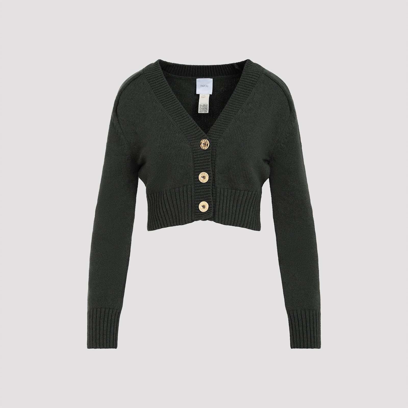 Shop Patou Wool And Cashmere Cardigan In B Bottle Green