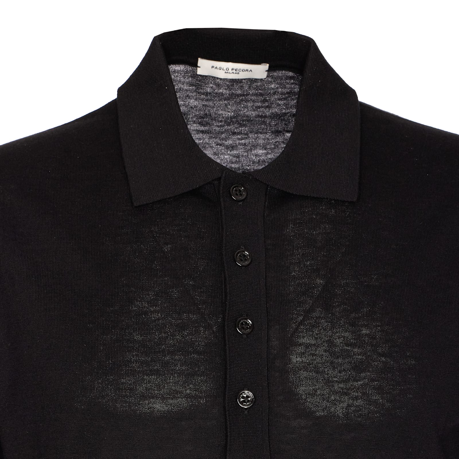 Shop Paolo Pecora Knit Polo In Black