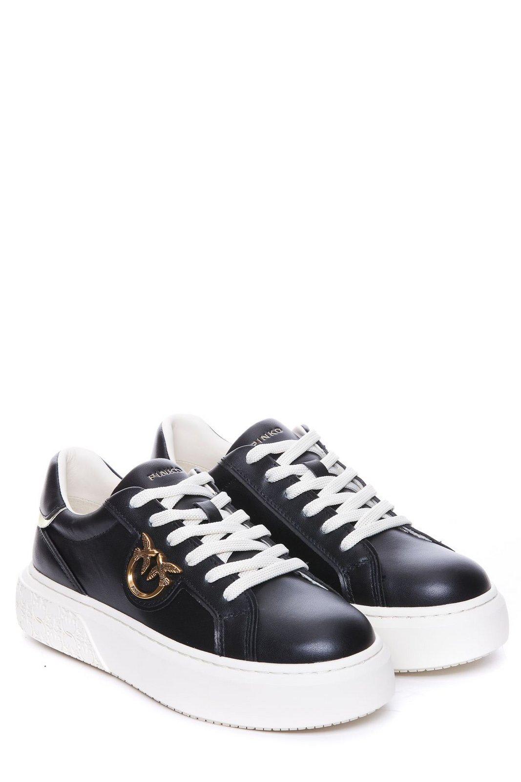 Shop Pinko Round-toe Lace-up Sneakers