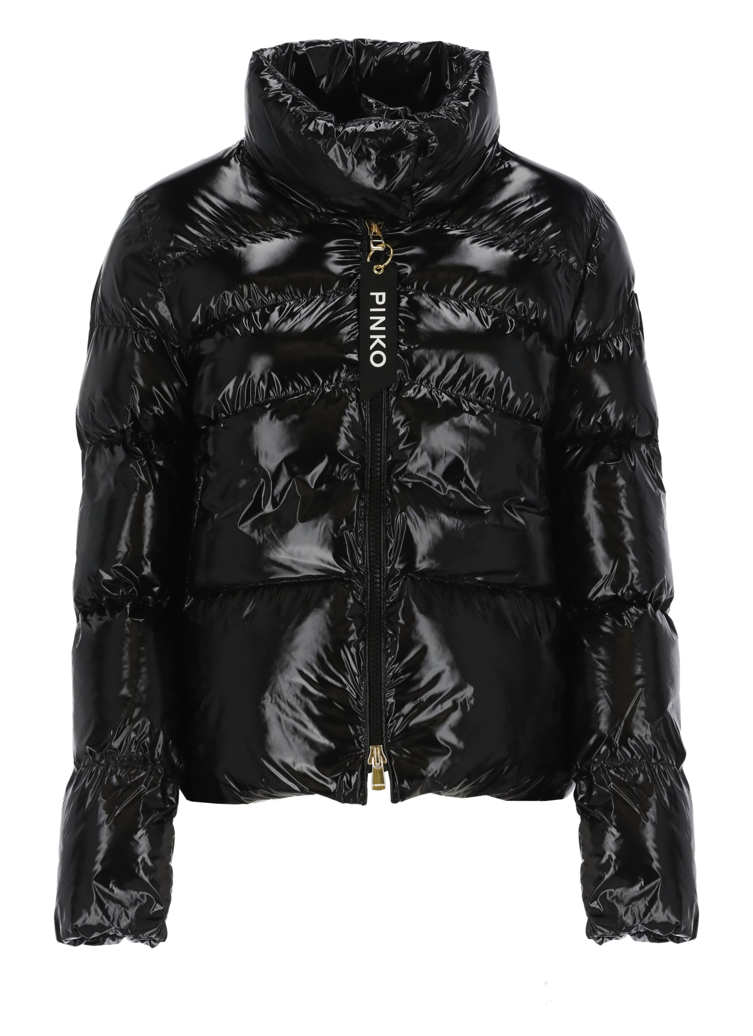 Shop Pinko Quilted Padded Jacket In Black