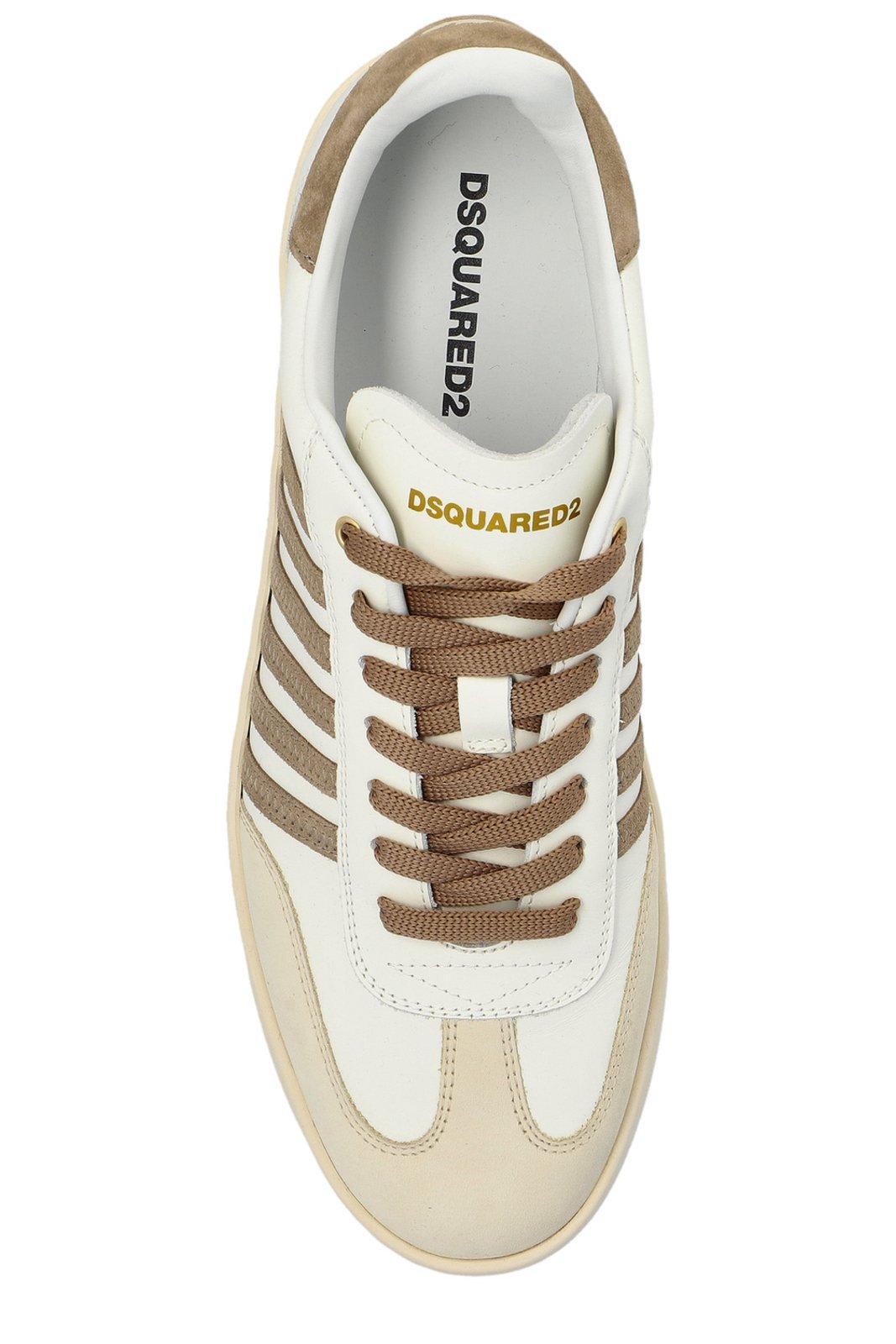 Dsquared2 Boxer Lace-up Sneakers In Bianco