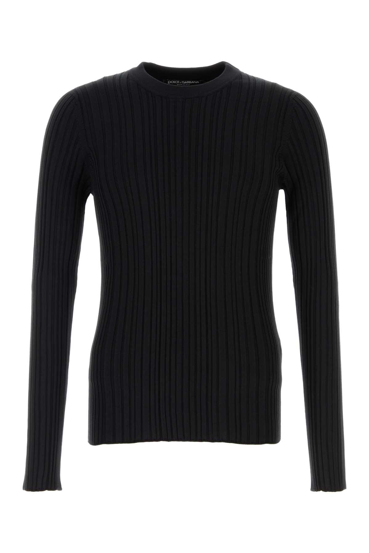 Dolce & Gabbana Distressed Technical Ribbed Linen In Black