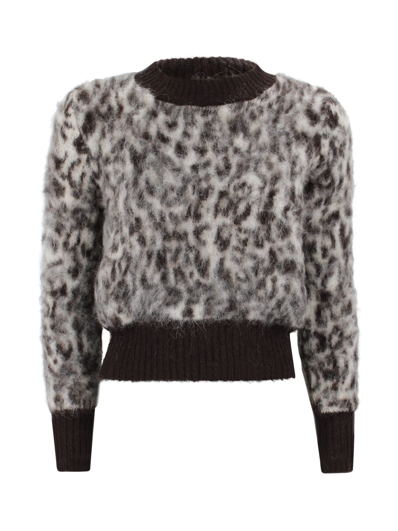 D Exterior Animal Print Sweater In Multi