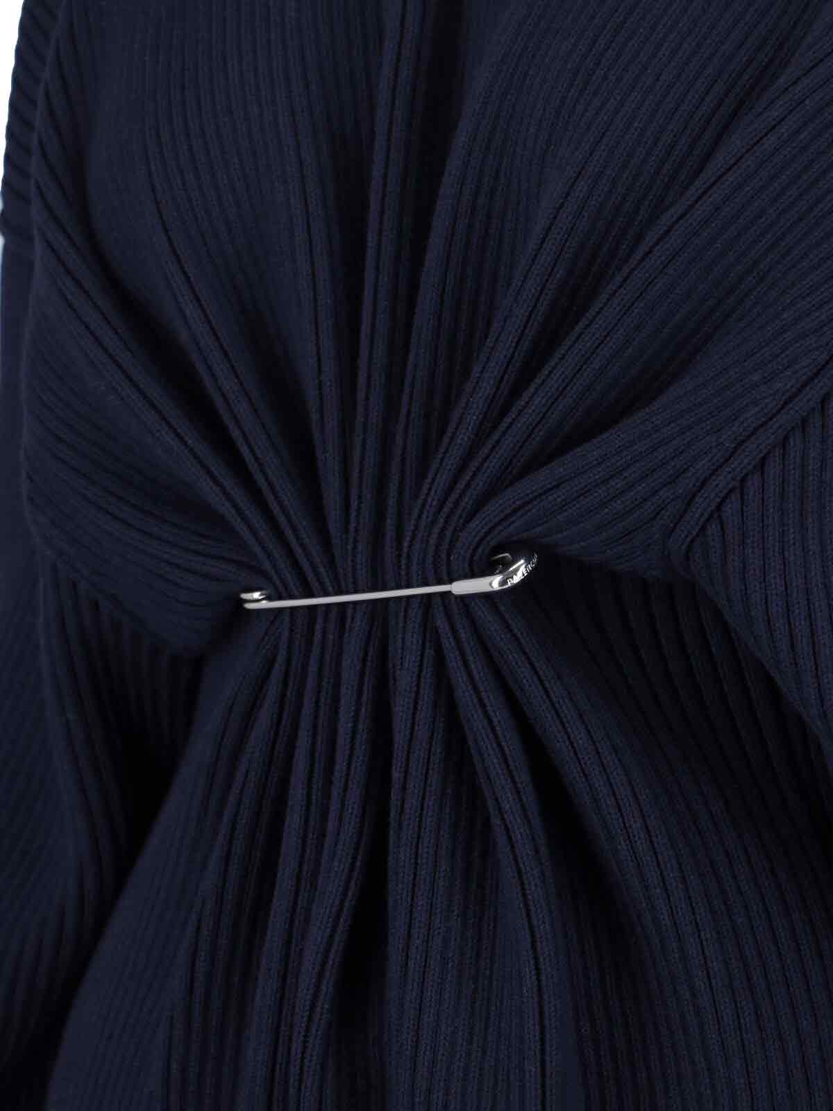 Balenciaga Knitted Midi Dress In Blue