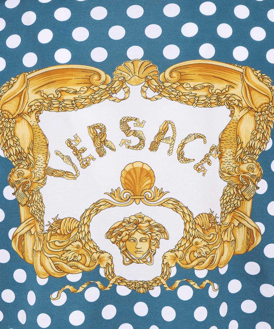 Shop Versace Short Sleeve Cotton Pique Polo Shirt In Light Blue