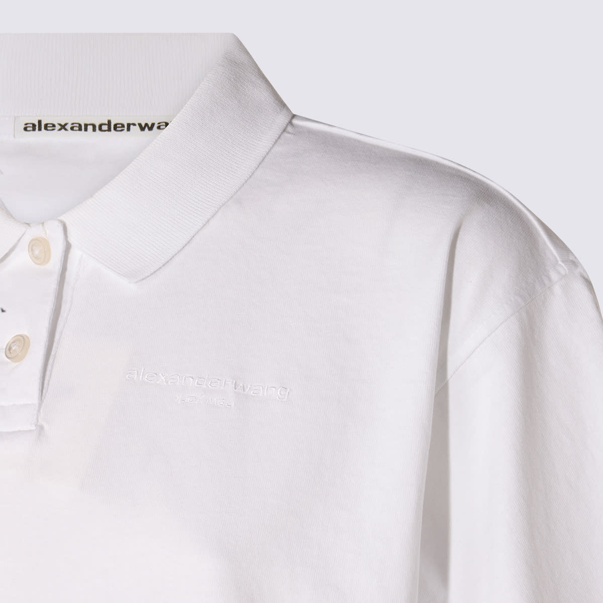 Alexander Wang White Cotton Polo Shirt In White