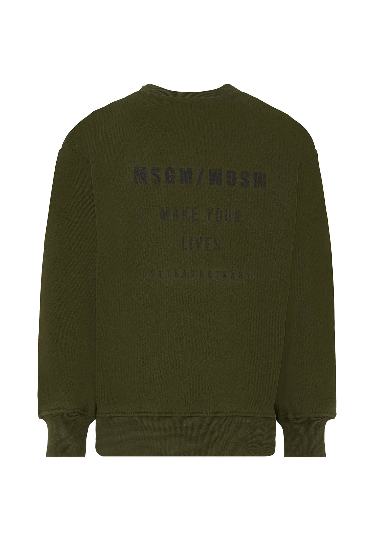 Msgm Green Sweatshirt For Boy With Logo In Green