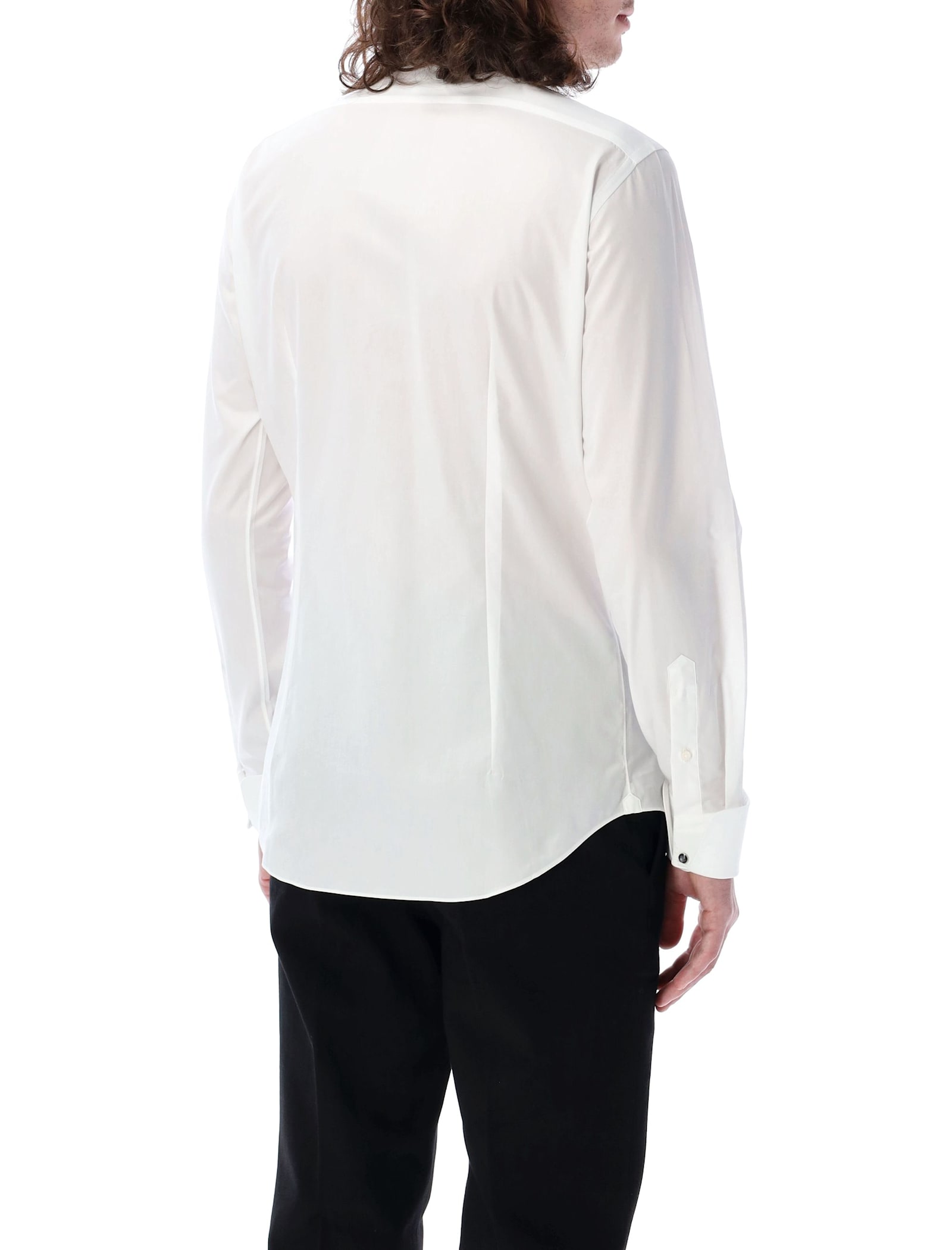 Junya Watanabe Smocking Shirt With Pleated Front And Structured Collar In White