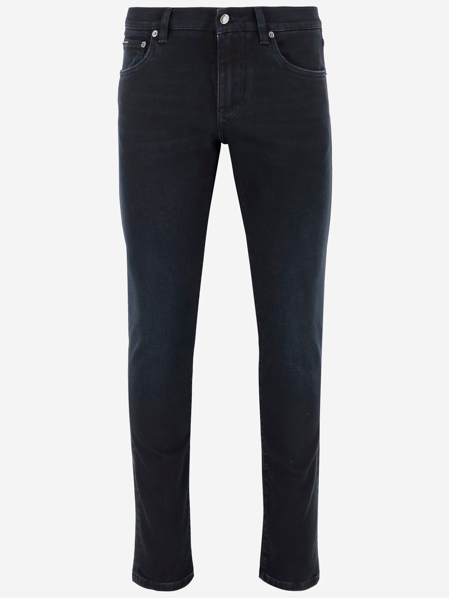 Stretch Cotton Skinny Jeans With Logo