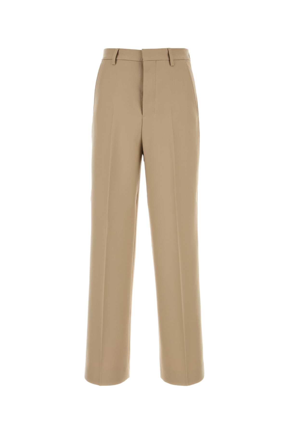 Shop Ami Alexandre Mattiussi Beige Wool Pant In Sand