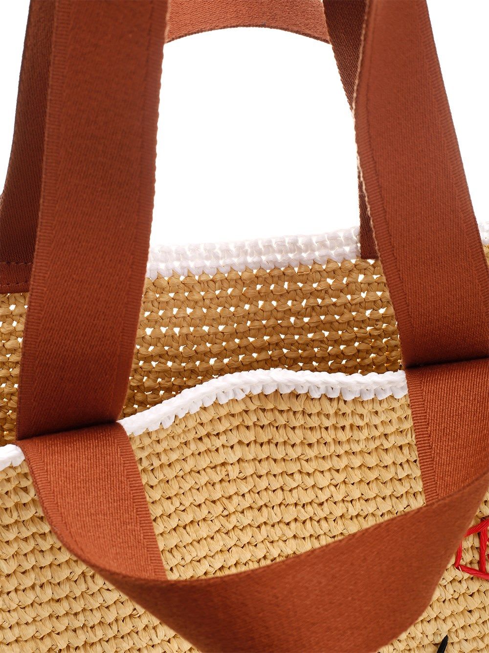 Shop Marni Sillo Handbag In Natural/white/rust