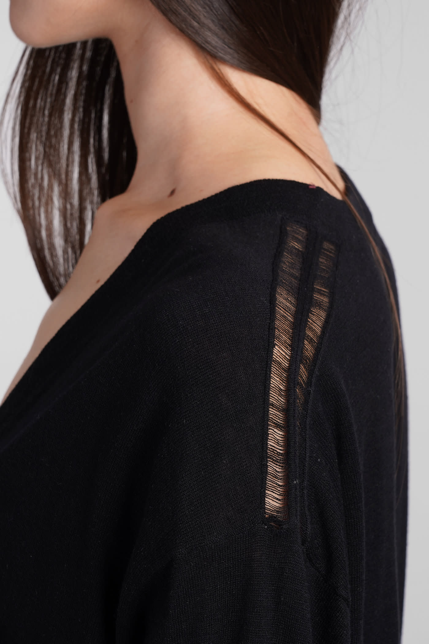 IRO LEYA KNITWEAR IN BLACK SILK 