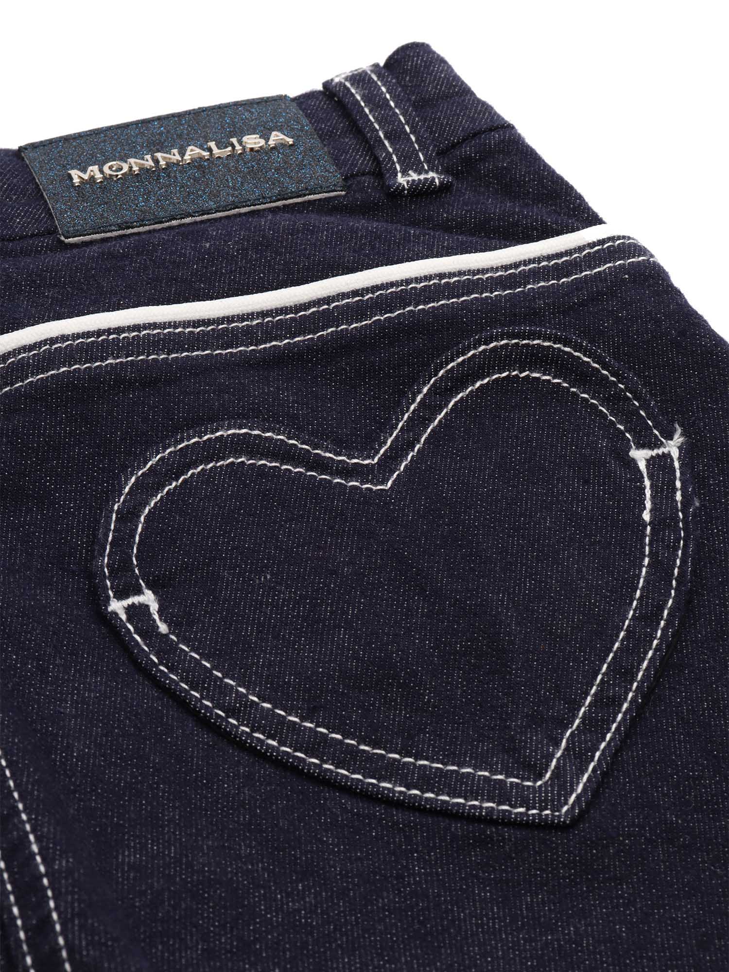 Monnalisa Heart Pockets Jeans In Blue