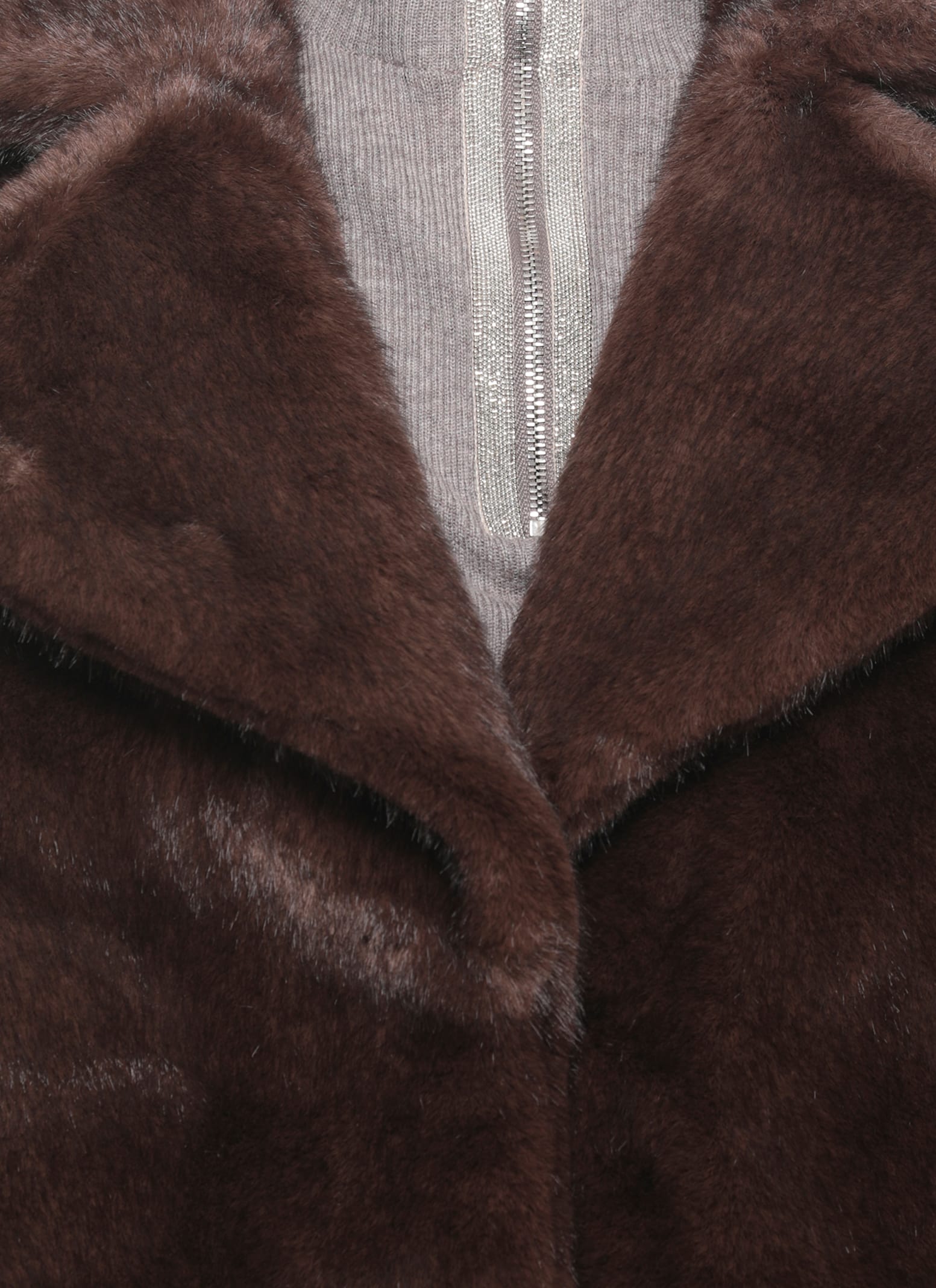 Betta Corradi Synth Fur Coat In Brown