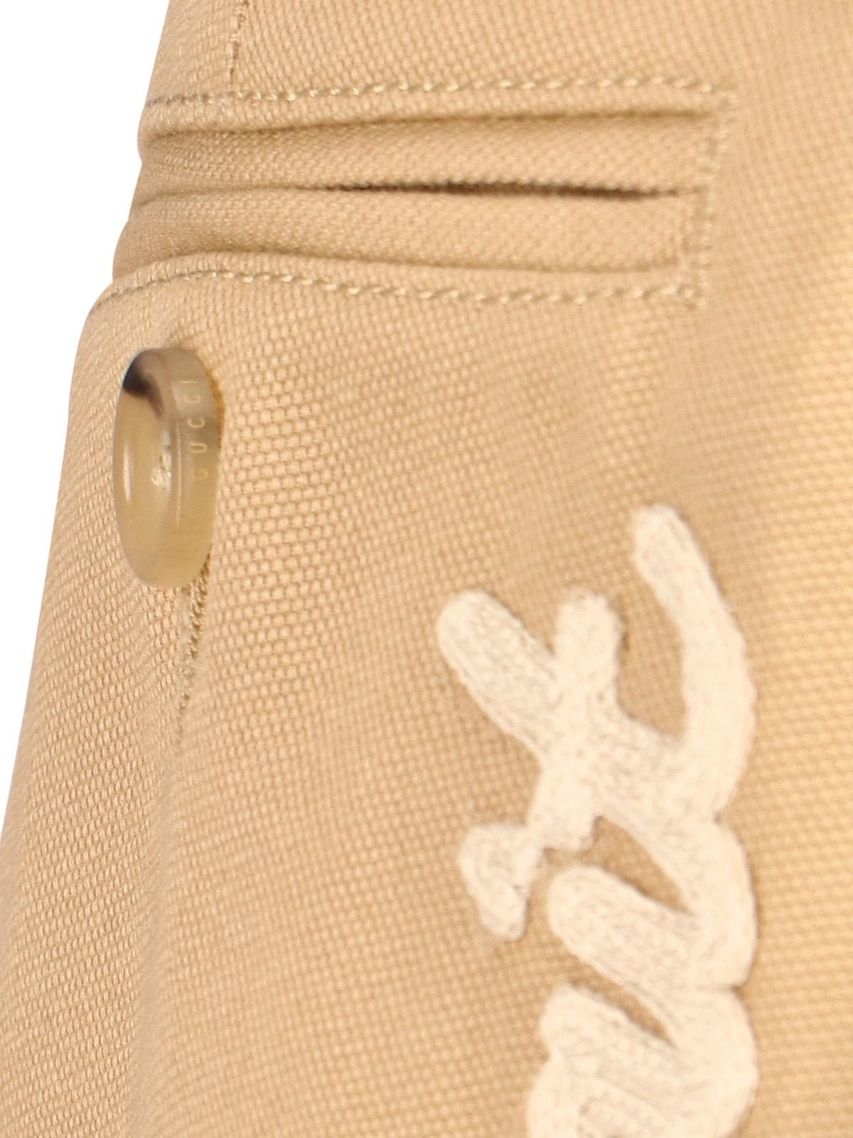 Shop Gucci Back Embroidered Shorts In Beige