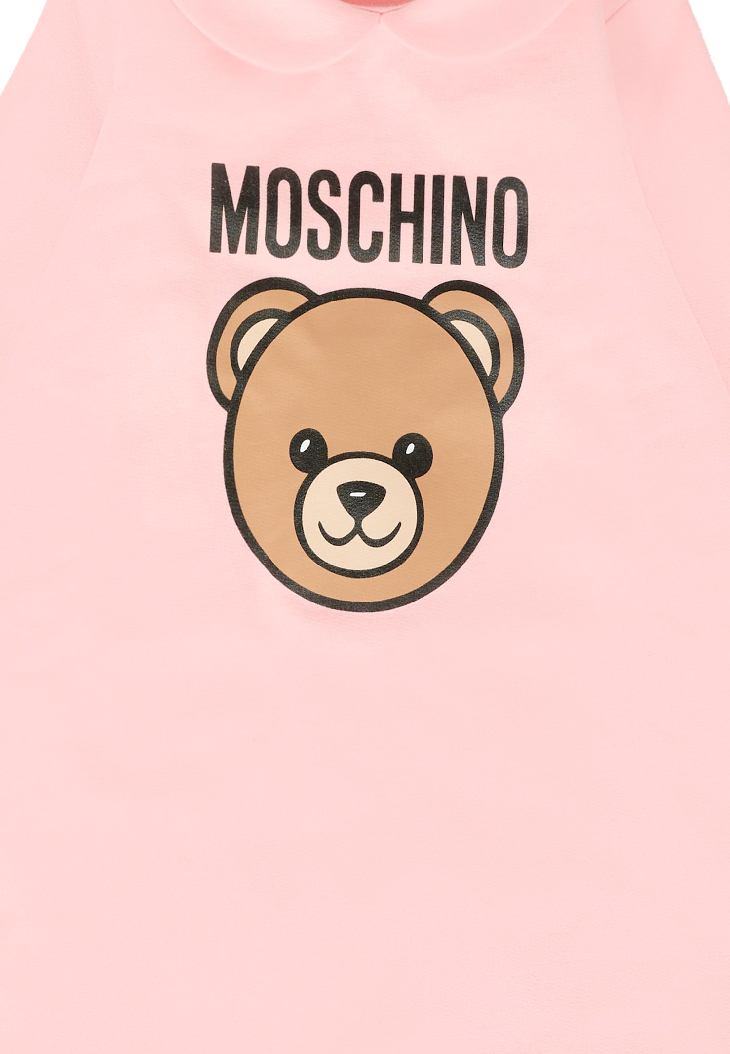 Moschino Pink Romper For Baby Girl With Teddy Bear And Logo In Pink