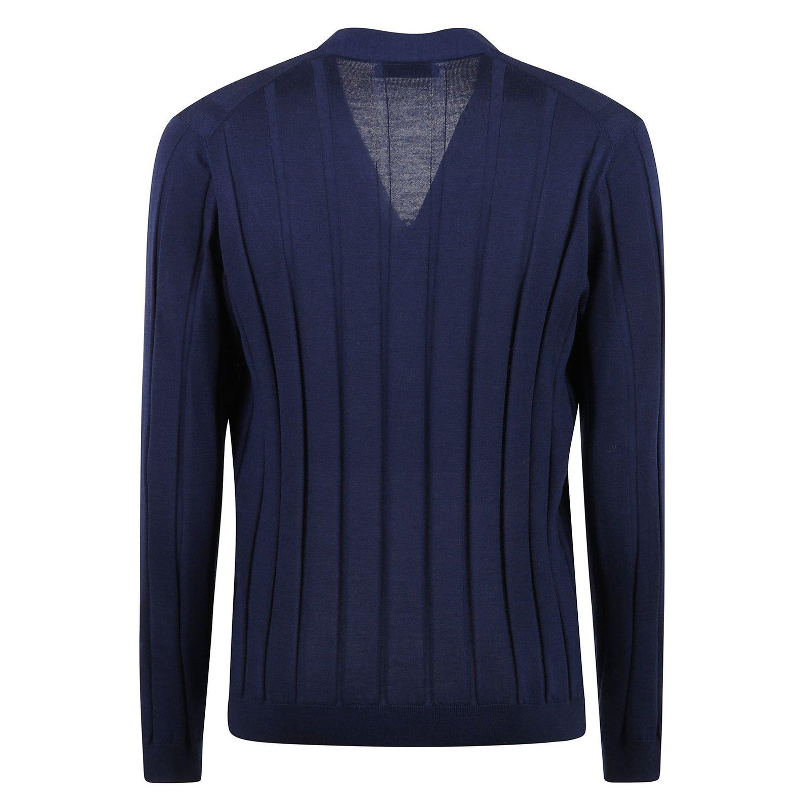 Shop Brunello Cucinelli Knitted Cardigan In Blue Indigo